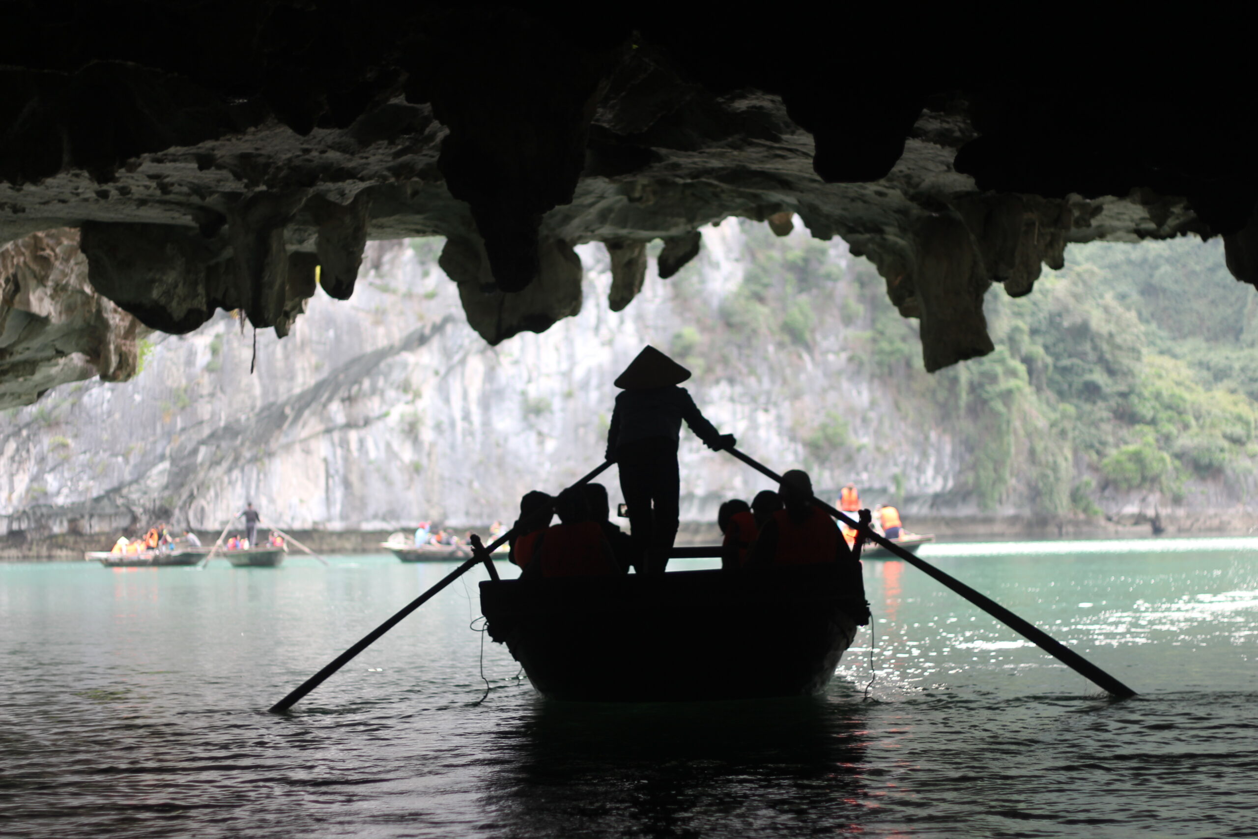 Dark and Light Cave in Ha Long Bay